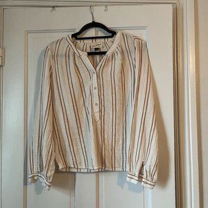 Women's Striped Long Sleeve Boho Blouse - Universal Thread